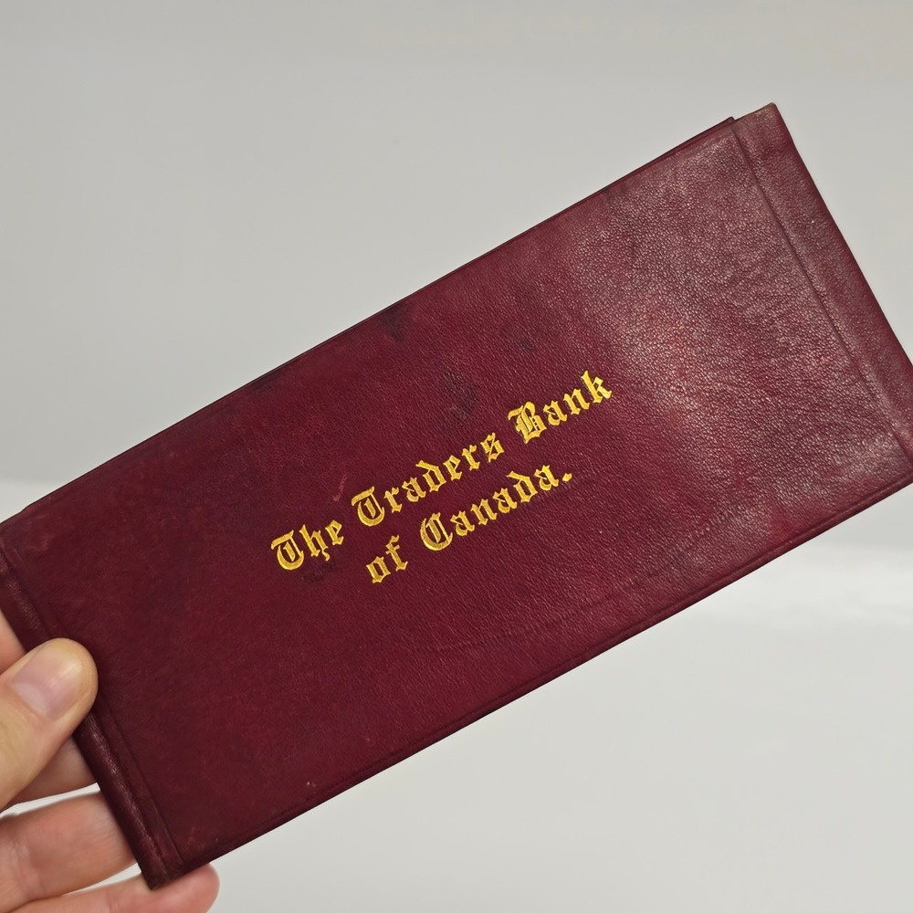 Antique Traders Bank of Canada‎ Checkbook Cover Burgundy Leather